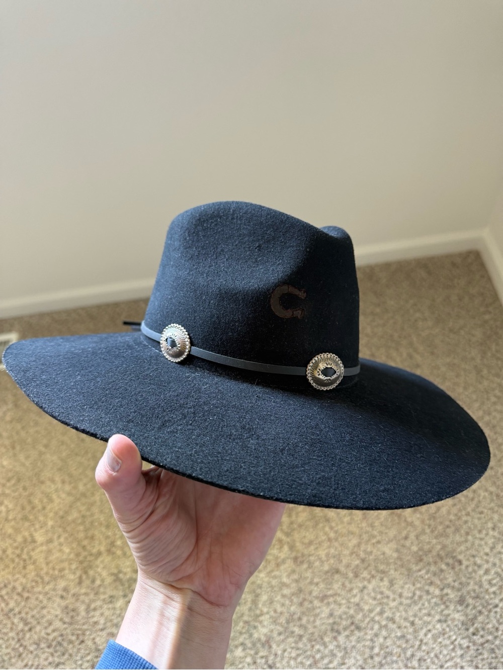Black Charlie 1 Horse Traveler Fashion Hat with Concho Band